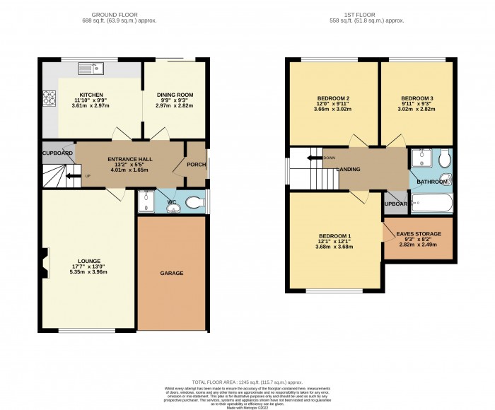 Floorplan for Durham Crescent, Washingborough, Lincoln