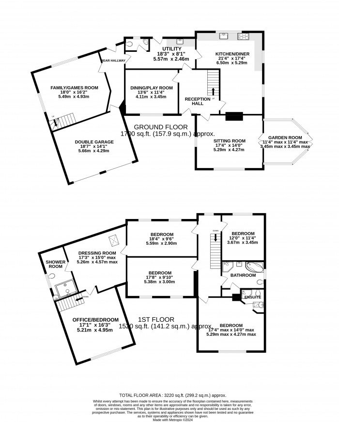 Floorplan for Oak House, School Lane, Brattleby, Lincoln