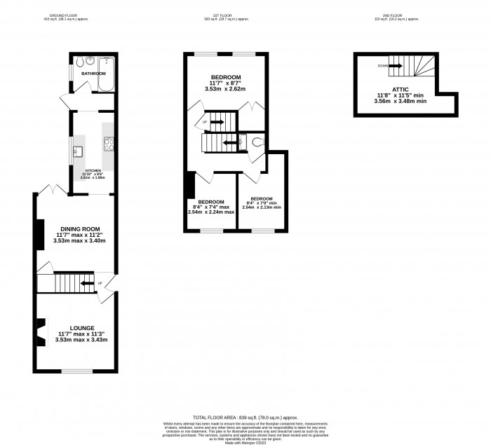 Floorplan for Shakespeare Street, Lincoln