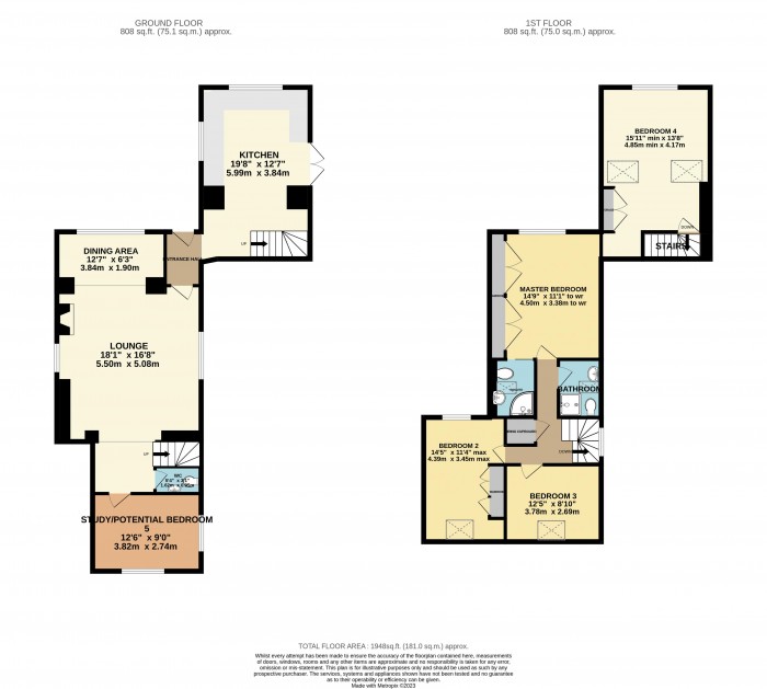 Floorplan for Moxons Lane, Waddington, Lincoln