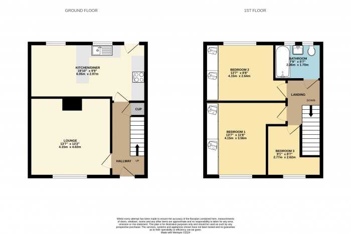 Floorplan for Cowper Avenue, Scunthorpe