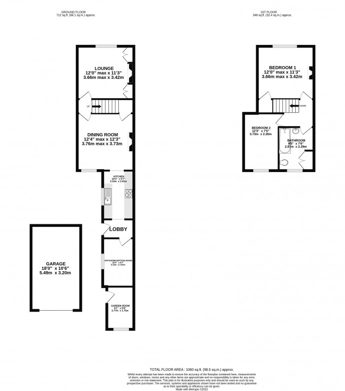 Floorplan for Pitts Road, Washingborough, Lincoln