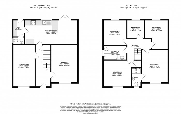 Floorplan for Honeysuckle Road, Witham St. Hughs, Lincoln