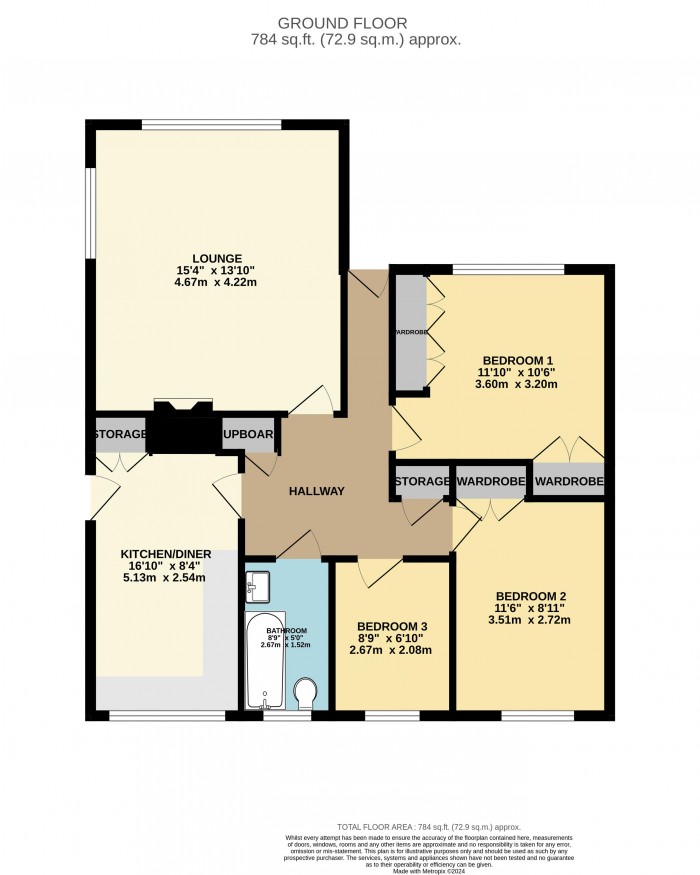 Floorplan for Sandra Crescent, Washingborough, Lincoln