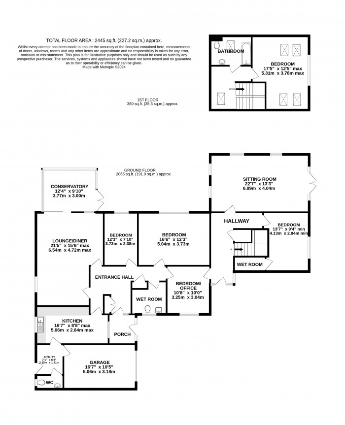 Floorplan for Nelson Drive, Washingborough, Lincoln