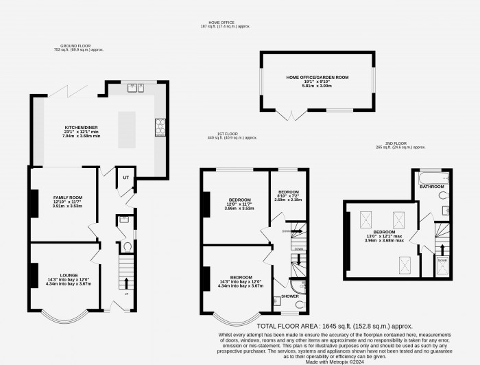 Floorplan for Mount Street, Uphill, Lincoln