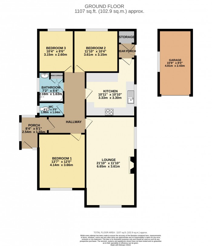 Floorplan for Westwood Drive, Swanpool, Lincoln