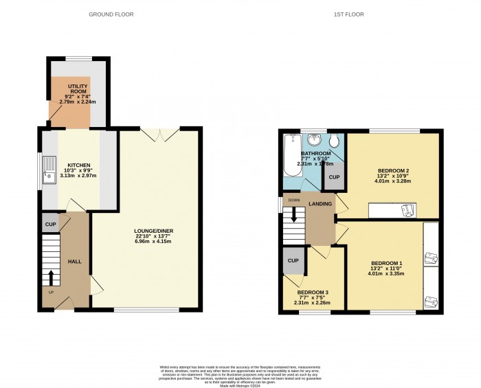 Floorplan for Chiltern Crescent, Scunthorpe