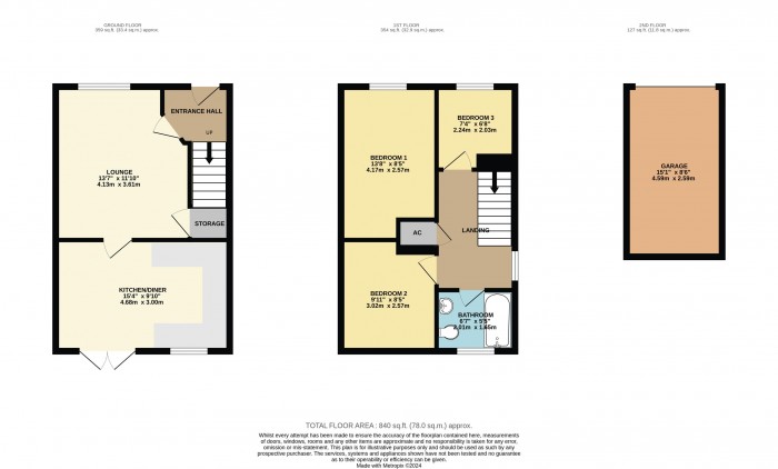 Floorplan for Willow Court, Washingborough, Lincoln