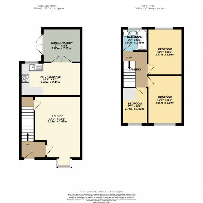 Floorplan for Adelaide Close, Waddington, Lincoln