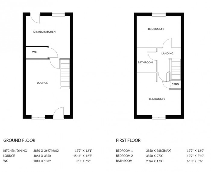 Floorplan for Plot 42, The Jade, Saxon Park, Branston LN4 1GU