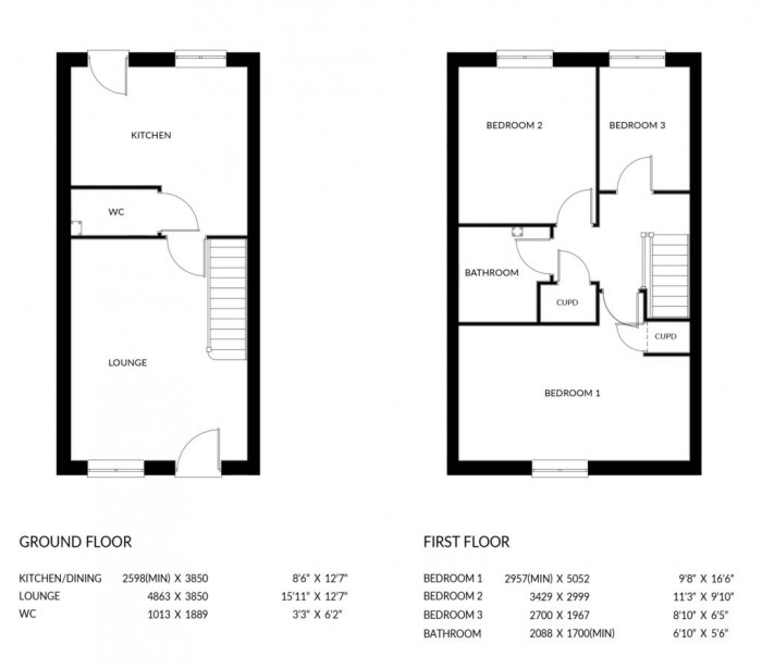 Floorplan for Plot 146, The Garnet, Langton Rise, Horncastle