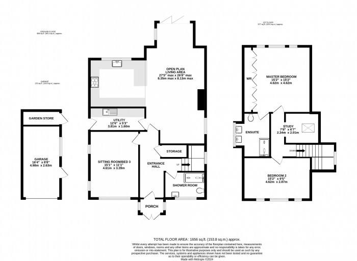 Floorplan for Yarborough Crescent, Uphill, Lincoln