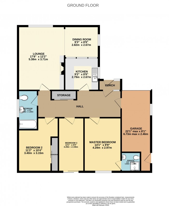 Floorplan for Malvern Avenue, Washingborough, Lincoln