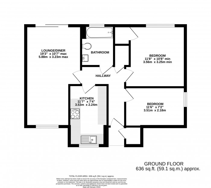 Floorplan for Sewell Road, Uphill, Lincoln