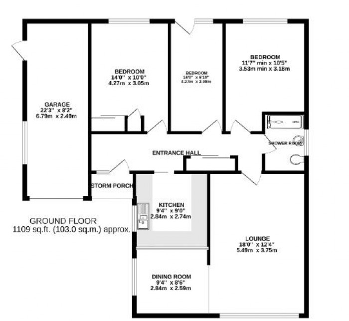 Floorplan for Marlborough Avenue, Washingborough