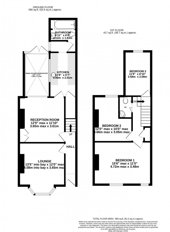 Floorplan for Tennyson Street, West End, Lincoln