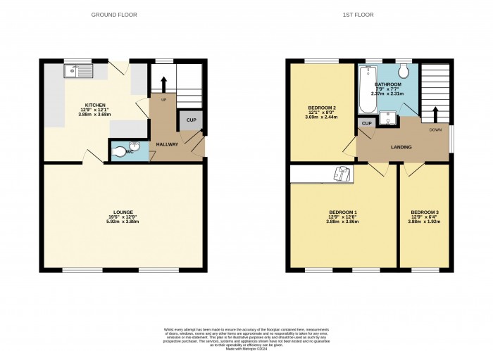 Floorplan for Mendip Road, Scunthorpe