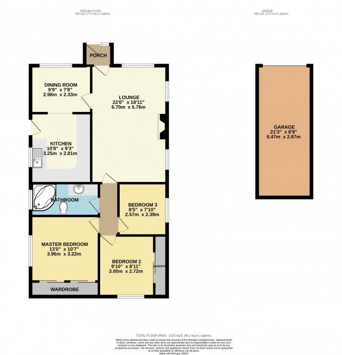 Floorplan for Somerville Close, Waddington, Lincoln