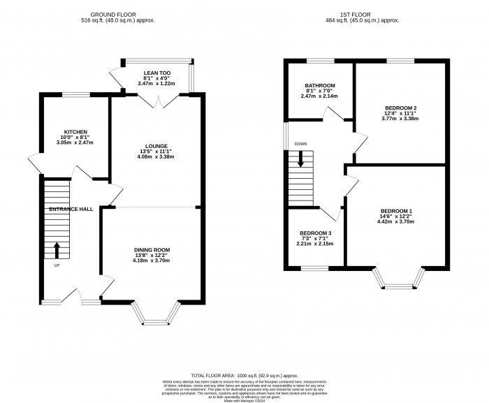 Floorplan for Branston Close, Off Hykeham Road, Lincoln