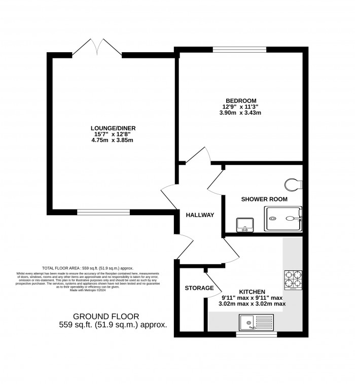 Floorplan for Hotchkin Gardens, Tattershall Road, Woodhall Spa