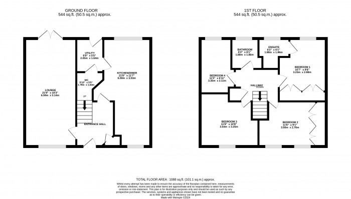 Floorplan for Tiber Road, North Hykeham, Lincoln