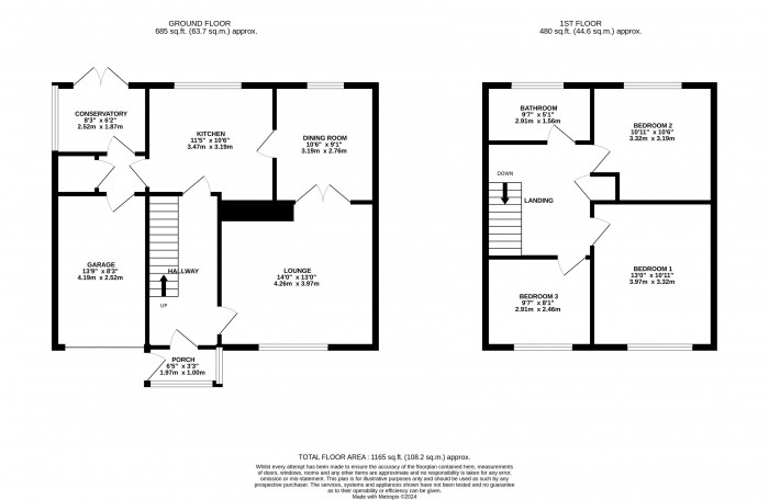 Floorplan for Sutton Close, Lincoln