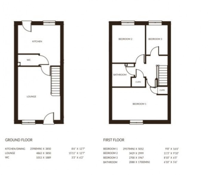 Floorplan for Plot 141, The Garnet, Langton Rise, Horncastle