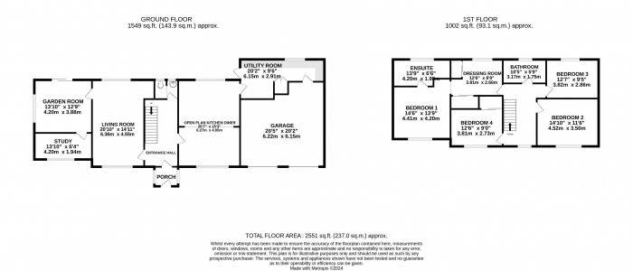 Floorplan for Grange Close, Canwick, Lincoln