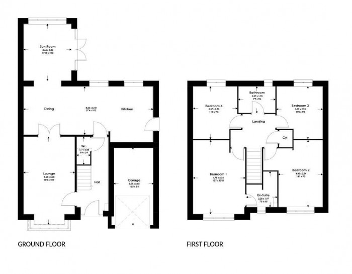 Floorplan for Plot 8, The Amber, Saxon Park, Branston, Lincoln