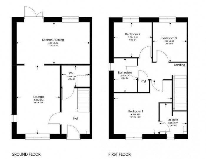 Floorplan for Plot 32, The Cinnabar, Saxon Park, Branston, Lincoln