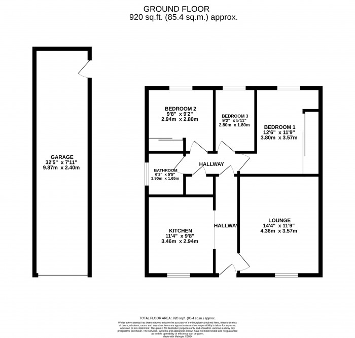 Floorplan for Oxeney Drive, Langworth