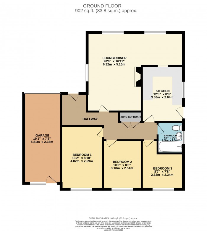 Floorplan for Lapwing Close, Skellingthorpe, Lincoln