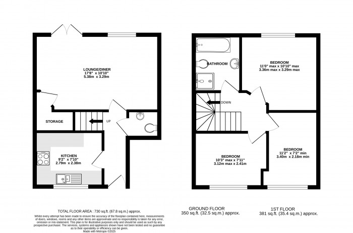 Floorplan for Eyam Way, North Hykeham, Lincoln