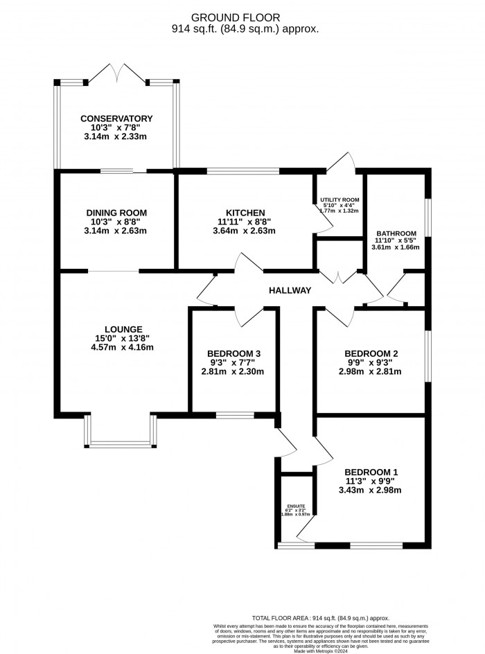 Floorplan for Kennington Close, Dunholme, Lincoln