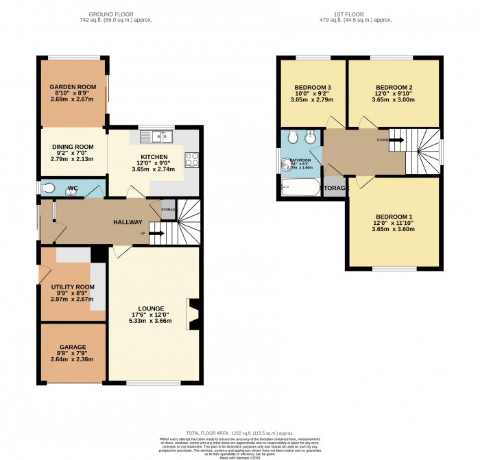 Floorplan for Canterbury Drive, Washingborough, Lincoln